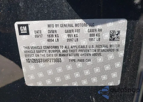 2017 Chevrolet Malibu 1Lt from USA, damaged, VIN 1G1ZE5ST6HF273653